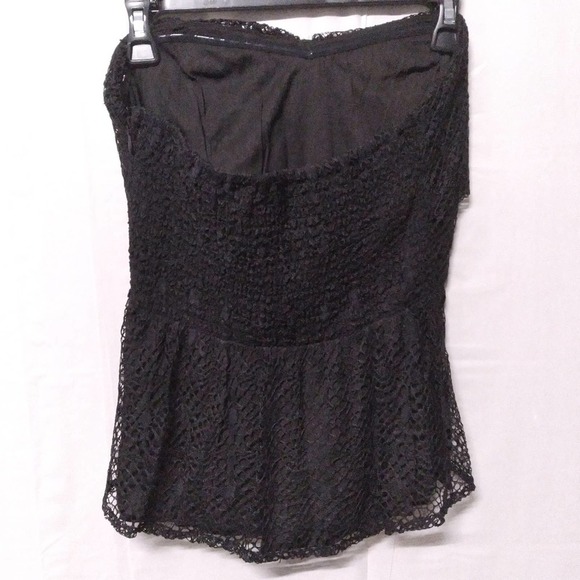 PORRIDGE Anthropologie Strapless Top Lace Black Peplum Blouse Size M NWT - Picture 4 of 10